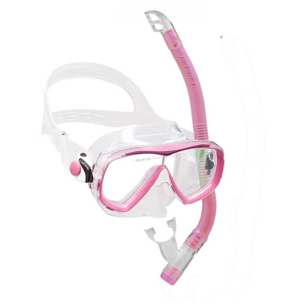 kit de snorkel junior cressi estrella vip con máscara monocristal y tubo respirador top